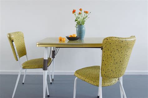 Get 5% in rewards with club o! Vintage Yellow Atomic Patterned Formica Kitchen Table And ...