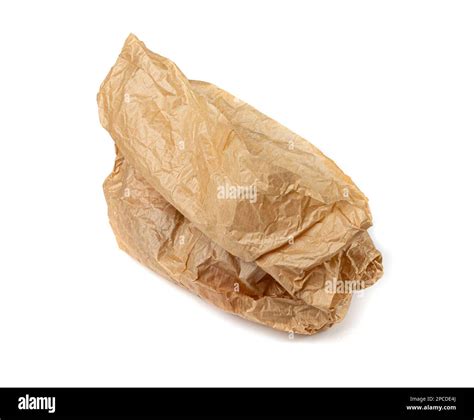 Old Paper Bag Isolated Crumpled Disposable Ecology Container Wrinkled Paperbag Kraft Paper