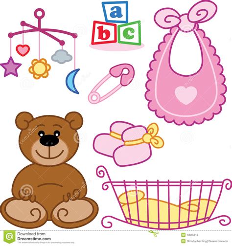 Cute New Born Baby Girl Toys Graphic Elements Royalty