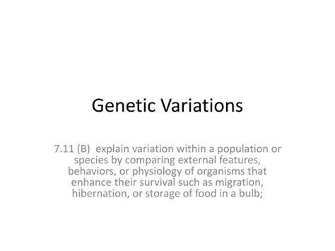 Ppt Genetic Variations Powerpoint Presentation Free Download Id