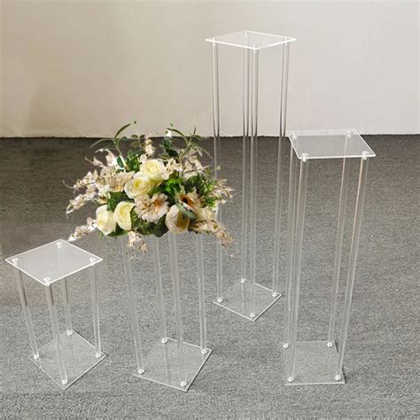 Set Of 4 Sizes Wedding Floor Vase Clear Acrylic Grand Vases Wedding