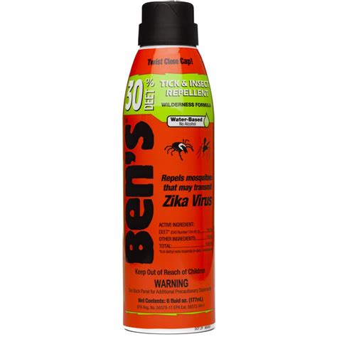 What's the best natural repellent for mosquitoes and ticks? Ben's® 30 Tick & Insect Repellent 6oz Eco-Spray® - 30% DEET - Ben's® Tick & Insect Repellent