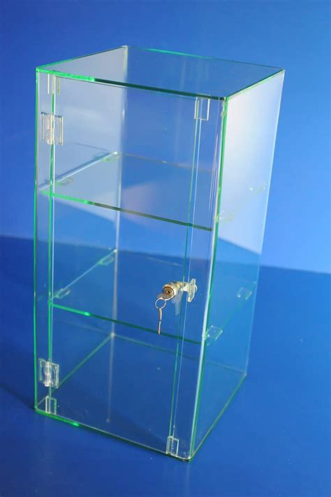 Plasticraft Displays Glass Look Acrylic Lockable Display Cabinet Display Case With Secruity