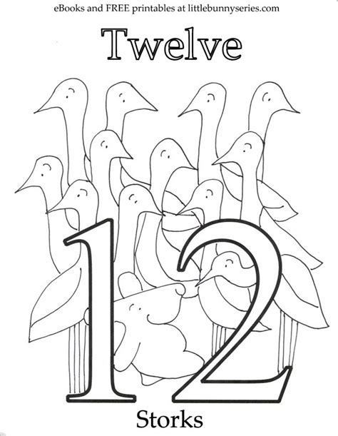 Number 12 Coloring Page PDF | Preschool coloring pages, Coloring pages