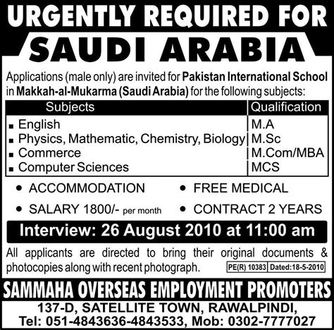 Career Opportunities For Saudi Arabia Daily Pak Jobs