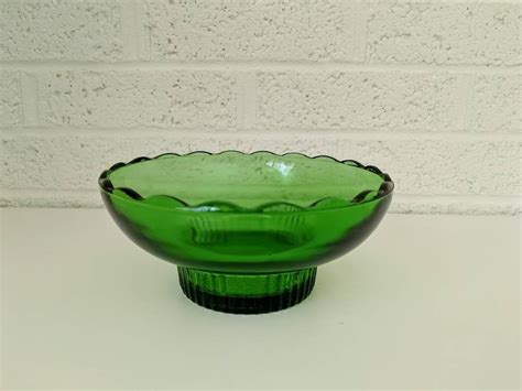 Vintage E O Brody Co Green Glass Bowl M 2000 Cleveland Etsy