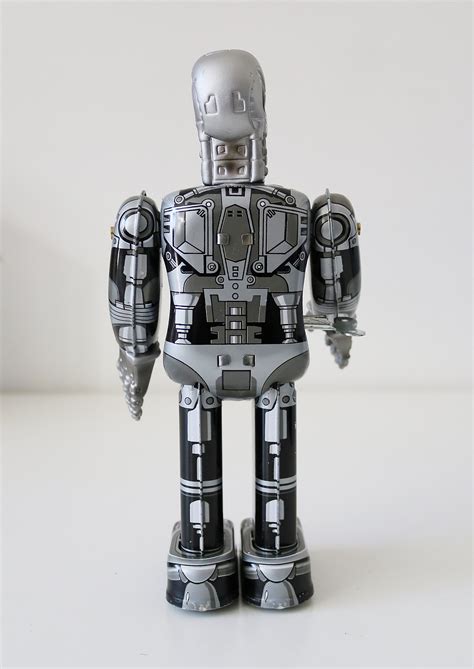 1990s Metal Mechanical Robot Terminator Wind Up