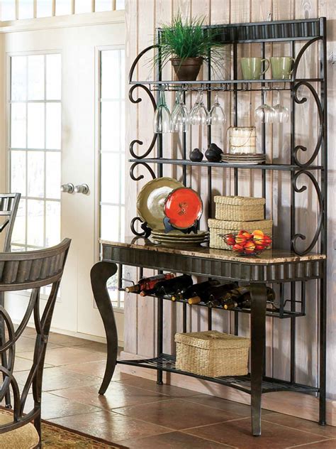 Need a flexible payment option? Steve Silver Hamlyn Marble Top Bakers Rack in Pewter ...