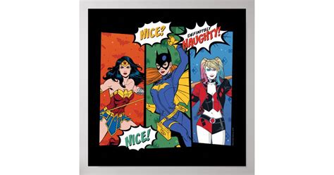 Wonder Woman Batgirl And Harley Quinn Holiday Poster Zazzle