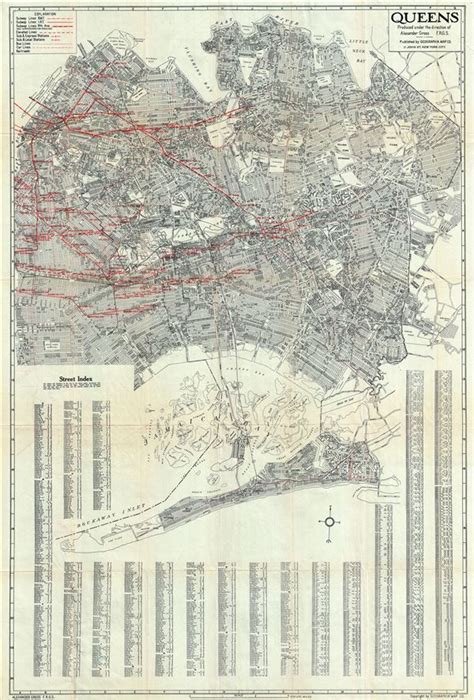 Map of nyc subway transit system and stops. Queens.: Geographicus Rare Antique Maps