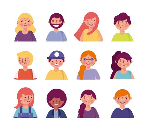 People Smiling Avatar Set 686085 Vector Art At Vecteezy