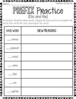 Prefix Activities for 3rd Grade: Wordy Study for Prefixes | Prefixes