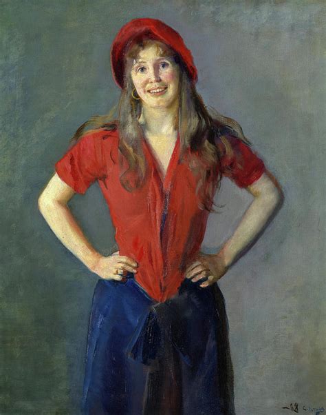 Portrait Of The Painter Oda Krohg 1888 Painting By Christian Krohg