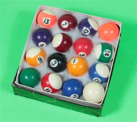 Items Similar To Vintage Miniature Pool Balls Complete Set On Etsy