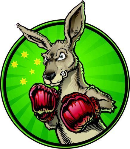 Boxing Kangaroo Australia Green And Gold Car Window
