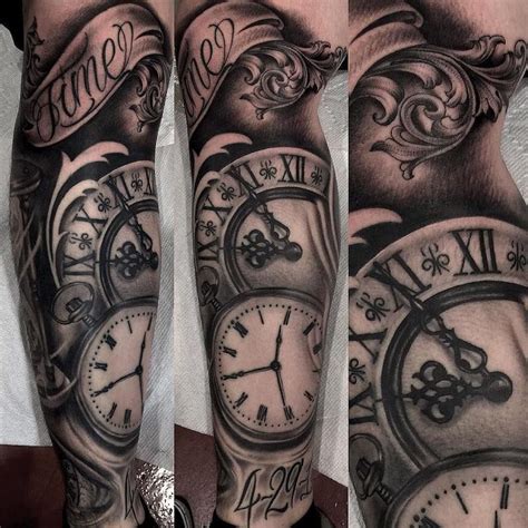 Roman Numeric Clock Tattoo For Men Body Tattoo Art