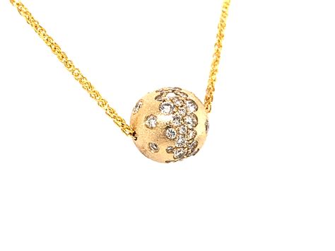 Dilamani Jewelry Diamond Flush Set Ball Slide Necklace