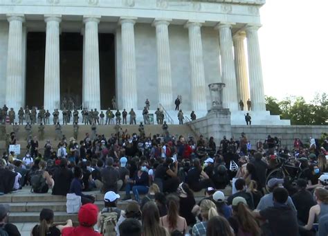 Protesters Gather Peacefully At Lincoln Memorial