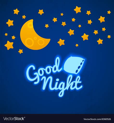 Good Night Bed Time Royalty Free Vector Image Vectorstock