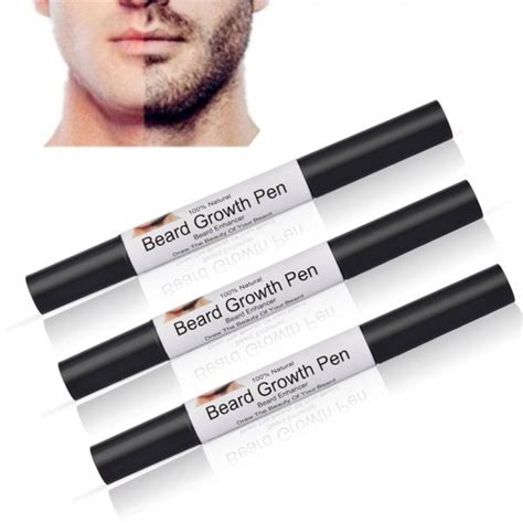 3pcs men beard growth pen facial whiskers moustache sideburns eyebrow enhancer grow pen