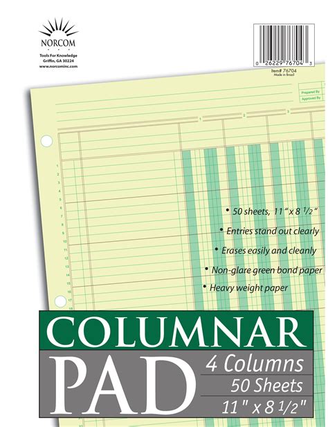 Column Write Pads 2 Pack 50 Sheets 41 Lines 4