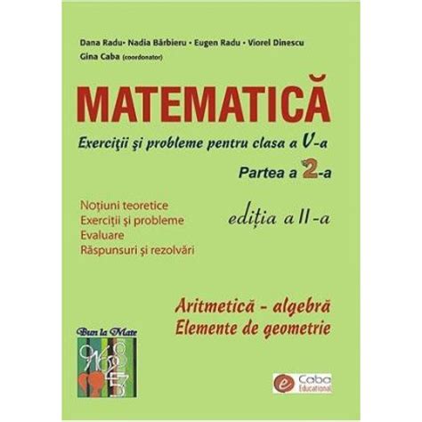 Matematica Exercitii Si Probleme Pentru Clasa A V A Partea A Ii A