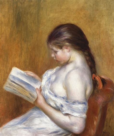 Reading Painting By Pierre Auguste Renoir
