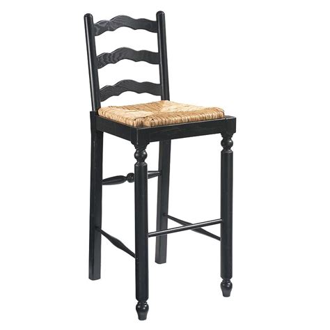 Broyhill Attic Heirlooms Ladderback Counter Stool In Antique Black 5397