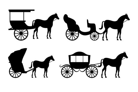 Horse Carriage Silhouette Isolated And Trendy Horse Carriage