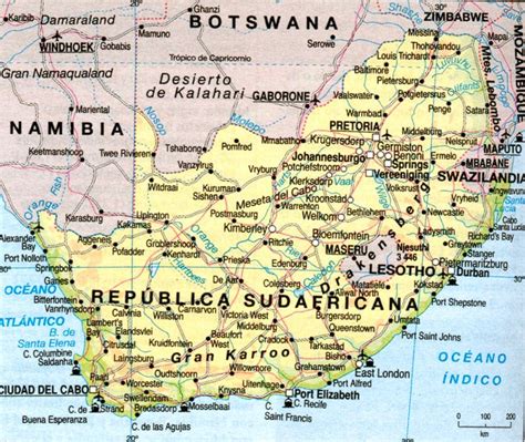 Mapas De Sudáfrica South Africa África Planos Ciudades Calles