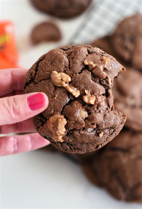 Chocolate Reese S Peanut Butter Cup Cookies Crazy Little Projects