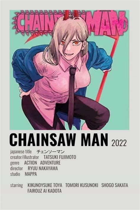 Chainsaw Man Anime Printables Anime Shows Minimalist Poster