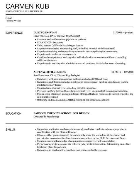 Psychology Cv Template Mltamtam Blog