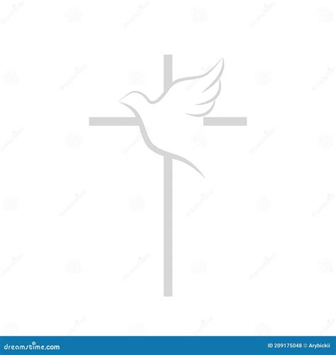 Dove And Cross Vector Stock Vector Illustration Of Pray 209175048