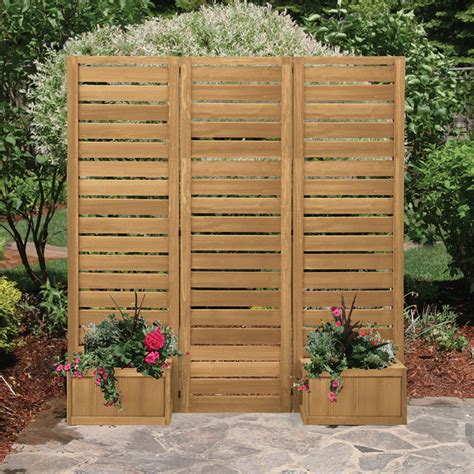 Yardistry Fusion Privacy Screen with Planters | Brown - Walmart.com in