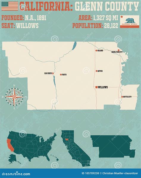 Glenn County, California Map Vector | CartoonDealer.com #146280468