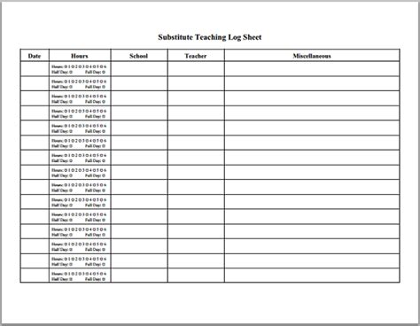 Substitute Teaching Daily Log Student Handouts Substitute Teaching