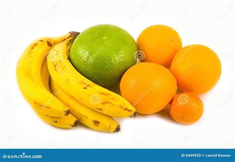 Oranges Bananas Tangerine And Green Grapefruit Stock Photo Image Of
