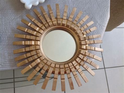 Diy Sunburst Mirror With Clothespins Sunburst Mirror Mirror Sunburst