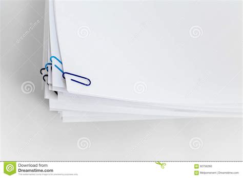 Pile Of Papers Organized With Paper Clips Stock Photo Image Of