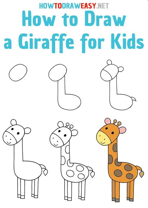 How To Draw A Giraffe For Kids How To Draw Easy