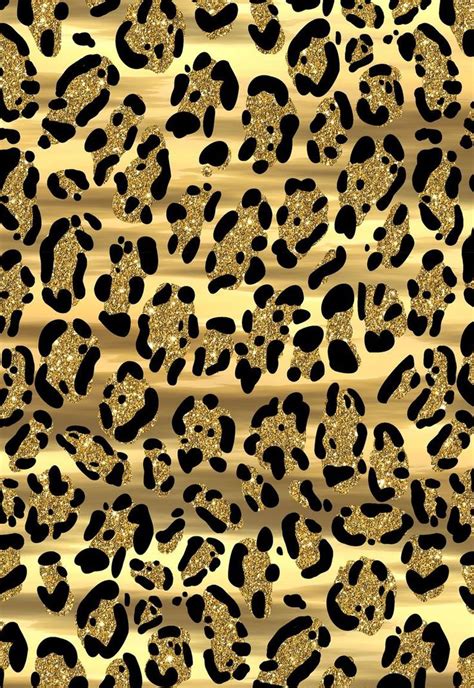 Black & Gold Leopard Digital Paper Patterns, Wild Animal ...