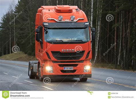 New Iveco Stralis Hi-Way Semi Truck On The Road Editorial ...