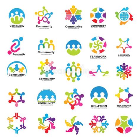 25 Set Icon And Logo Of Community Network And Social Design Vector
