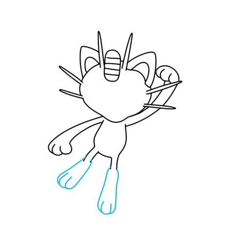 Passo 6 Desenhe Uma Cauda Longa E Curvada Para Pokemon Nyasu