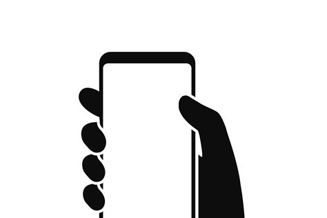 Hand Holding Smartphone Icon Custom Designed Illustrations ~ Creative