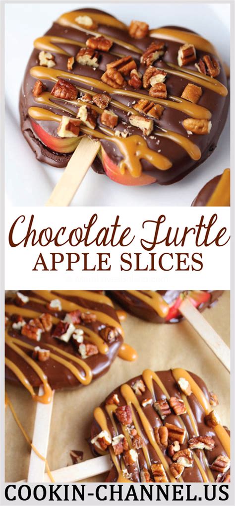 2 very large fuji apples. CHOCOLATE TURTLE APPLE SLICES | Chocolate caramel apple ...