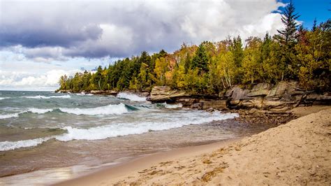 Rugged And Rocky Shores Of Lake Superior In Michigans Upper Peninsula