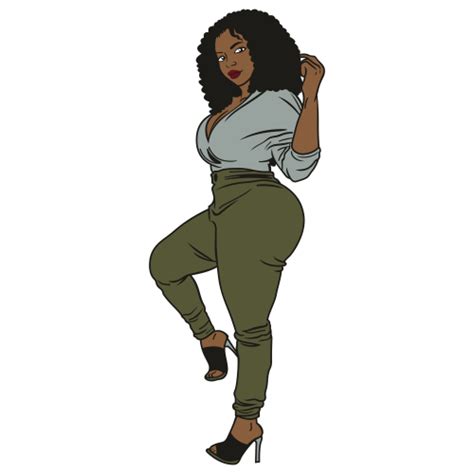 Thick Afro Woman Png