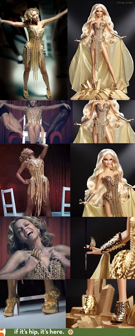 The New Gold Barbie Dressed By Fashion Designers The Blonds Is Wearing A Replica Of The Outfit